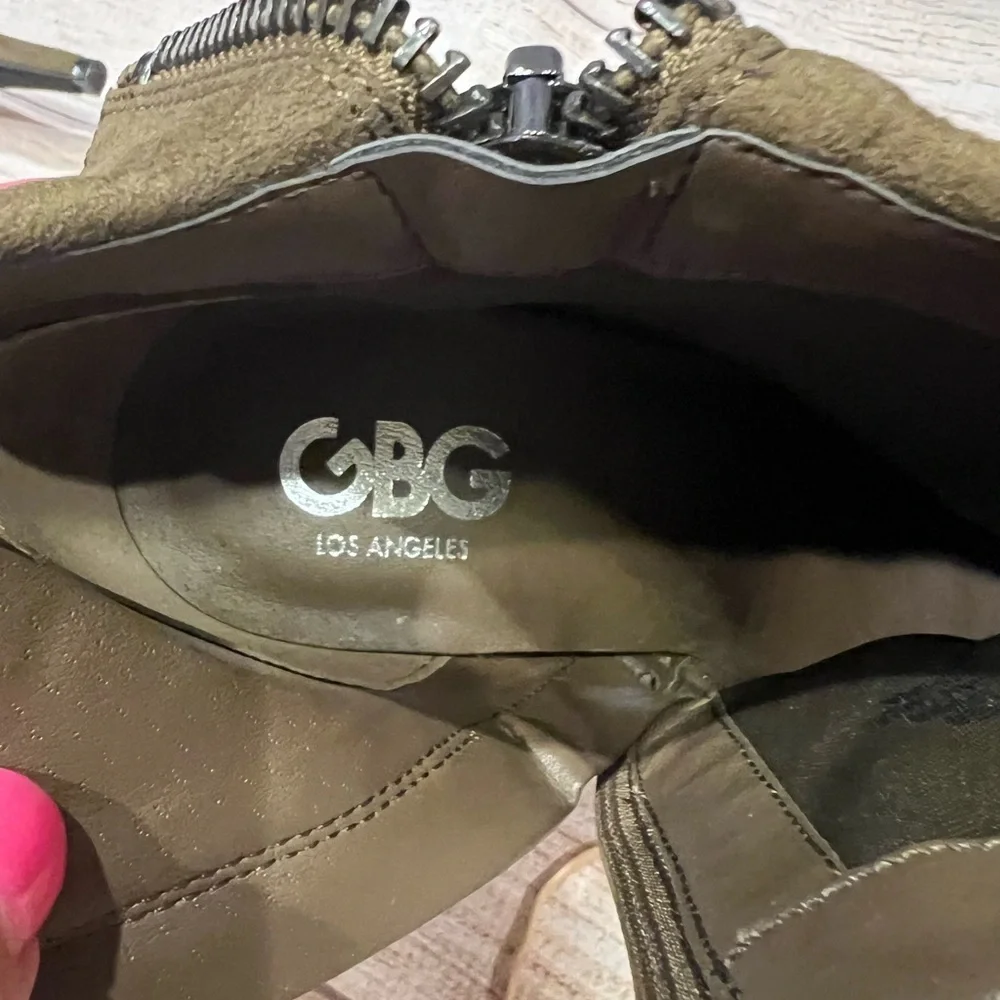 GBG Los Angeles Womens Docker Faux Suede Ankle Boots Green 8.5